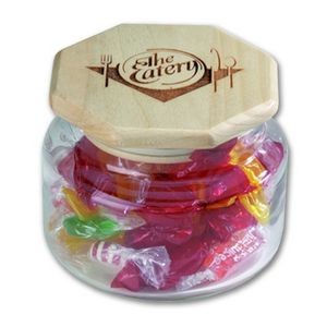 10 Oz. Small Candy Jar w/Wooden Lid