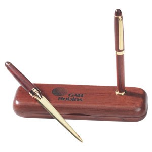 Wood Pen & Letter Opener w/Stand