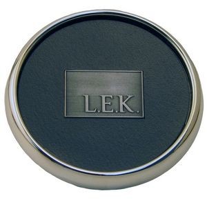 Metal & Leather Coaster w/Die Cast Coin