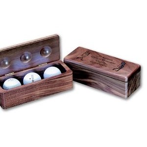 3 Golf Ball Wood Box
