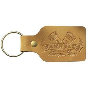 Large Rectangle Bonded Leather Riveted Key Tag (1 3/4"x3")