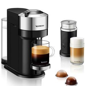 De'Longhi Nespresso Vertuo Next Deluxe Chrome Silver Coffee Maker w/Aeroccino