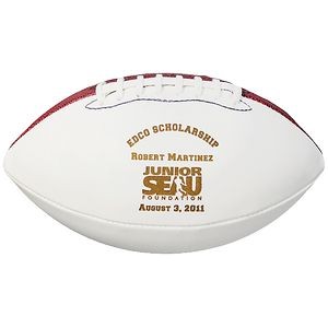 Official Size White & Brown Panel Autograph Football
