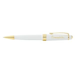 Cross® Bailey Light™ White Resin Ballpoint Pen with Gold Accents