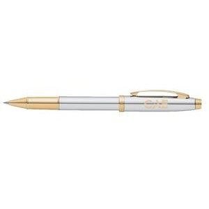 Sheaffer® 100 Bright Chrome Rollerball Pen with Gold Tone Trims