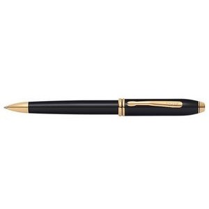 Cross® Townsend® Black Lacquer/23 Karat Gold Plate Ballpoint Pen
