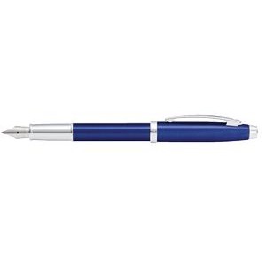 Sheaffer® 100 Glossy Blue Lacquer Fountain Pen with Chrome Plated Trims