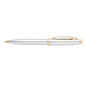 Sheaffer® 100 Bright Chrome Ballpoint Pen with Gold Tone Trims