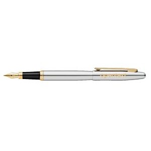 Sheaffer® VFM Polished Chrome Fountain Pen with Gold Plated Trims