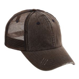 MEGA CAP Washed Cotton Twill Trucker Cap