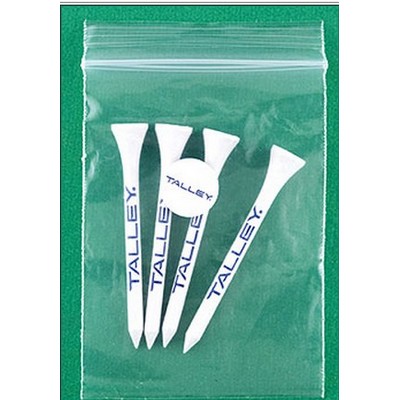 Golf Tee Polybag Combo Pack with (4) 3 1/4 Inch Tees, and (1) Ball Marker
