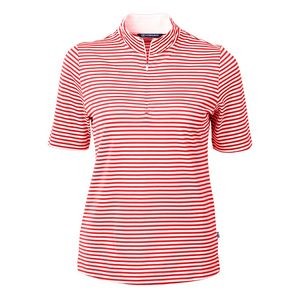 Cutter and Buck Ladies Virtue Eco Pique Stripe Recycled Polo