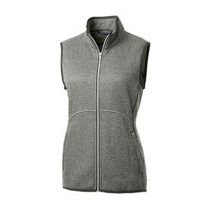 Cutter and Buck Ladies Mainsail Sweater-Knit Full Zip Vest (Straight Zipper)
