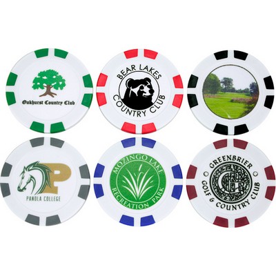 Custom Printed Poker Chip Golf Ball Marker