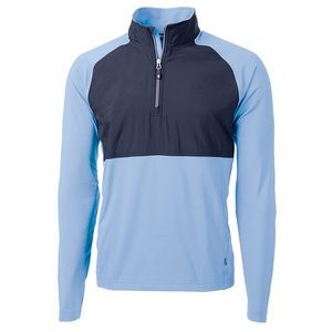 Cutter and Buck Men's Adapt Eco Knit Hybrid Recycled Quarter Zip Pullover
