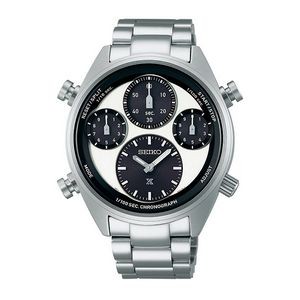 Seiko Prospex SFJ001 Solar Chronograph Diver Men's Watch - Black and White