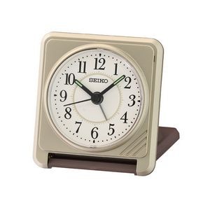 Seiko QHT015F Travel Alarm Clock - Gold and Brown