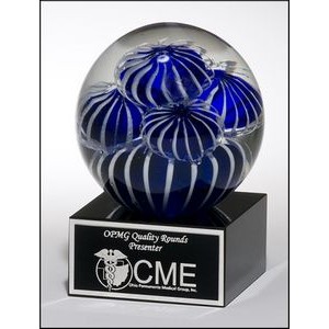 Glass Globe Award w/Black Base (3.5")