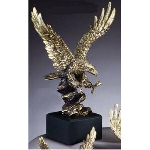 Elegant Gold Landing Eagle - Large (14" Tall)