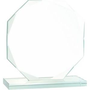 7 1/2" Octagon Jade Glass Award