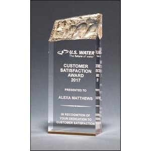 Freestanding Iceberg Acrylic Award w/Gold Accent