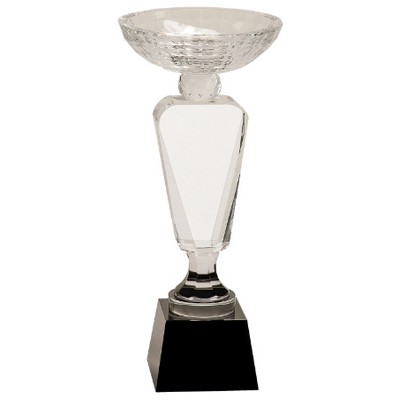 11" Clear Crystal Cup with Black Pedestal Base