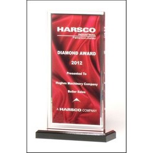 Clear Acrylic Award w/Red Drape