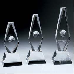 Golf Ball Diamond Trophy - Small (3 1/8"x2 3/8"x7")