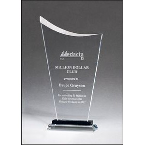 Contemporary Clear Glass Award with Pedestal Base (5.5"x10.5")