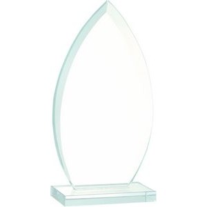 7 3/4" Oval Jade Glass Award 7" Oval Jade Glass Flame Award