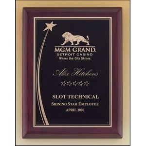 Rosewood stained piano-finish board; shooting star accent engraving plate