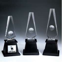 Diamond Golf Ball Award - Small (3.5"x3.5"x8 1/8")
