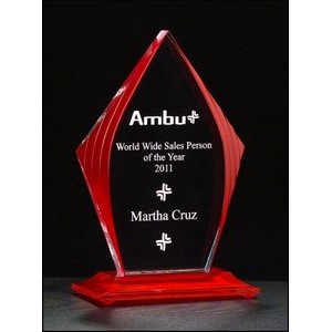 Flame Series Award w/Red Accented (3.5")