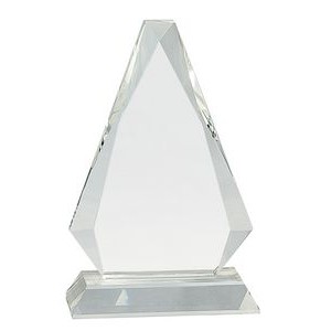 8" Clear Crystal Triangle on Clear Pedestal Base