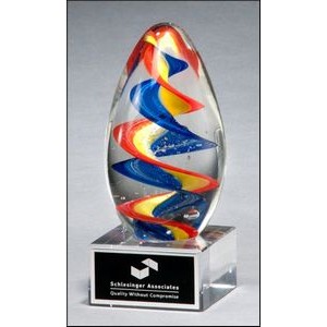 Colorful Glass Egg Award w/Clear Base
