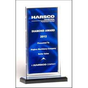 Clear Acrylic Award w/Silver Mirror Border