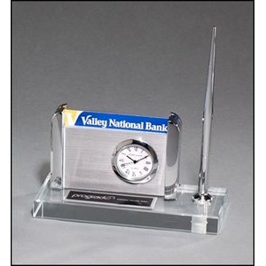 Desk Clock w/Pen Holder