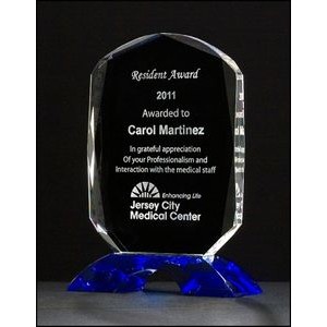 Diamond Series Crystal Trophy w/Cobalt Blue Base