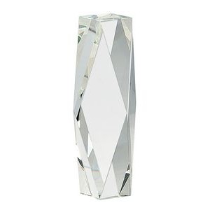 8" Clear Crystal Facet Tower