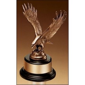Antique Bronze Eagle Award w/Wood Base