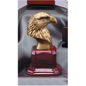 Gold Eagle Mascot on Wood Base (8.5" Tall)