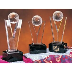Crystal Golf Trophy Award - Small (3.5"x8"x2.5")