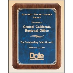 Solid American walnut plaque available in three sizes and three marble finishes