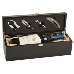 Black Finish Wine Presentation Box w/Tools