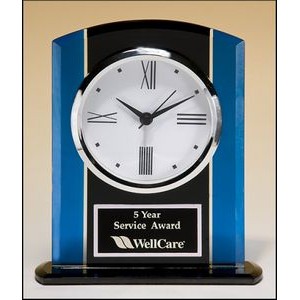 Black and Blue Glass Clock Award (5.25"x6.25")