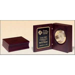Hand Rubbed Mahogany Book Clock Award (5.375"x4.25")