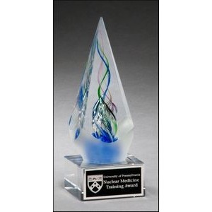 Arrow Shaped Glass Award w/ Frosted Glass Accent
