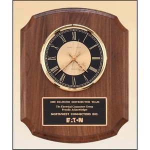 American Walnut Vertical Wall Clock Award (10.5"x13")