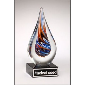 Teardrop Glass Award w/Glass Base