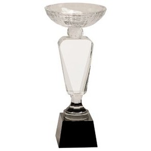 12" Clear Crystal Cup with Black Pedestal Base